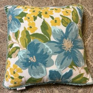 Vivere Home Embroidered Floral Accent Pillow